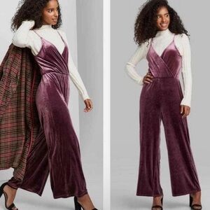 Eyeshadow Velvet Jumpsuit in Purple
